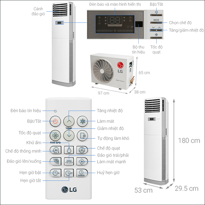 Điều hòa tủ đứng LG Inverter 2.5 HP APNQ24GS1A4 6 Máy lạnh tủ đứng LG APNQ24GS1A3 inverter - ĐẠI LÝ MÁY LẠNH GIÁ SỈ