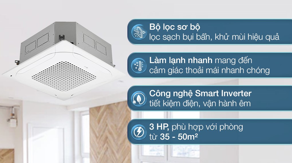 Điều hòa âm trần LG Inverter 3 HP ZTNQ30GNLE0 - giá tốt, có trả góp.