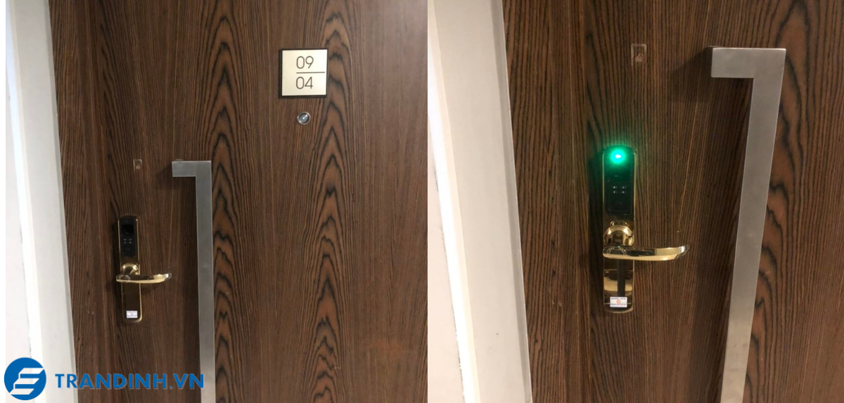 Hình ảnh lắp đặt khoá cửa Adel cho khách hàng