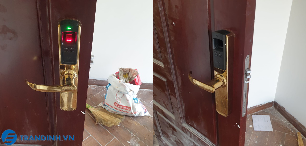 Hình ảnh lắp đặt khoá cửa Adel cho khách hàng