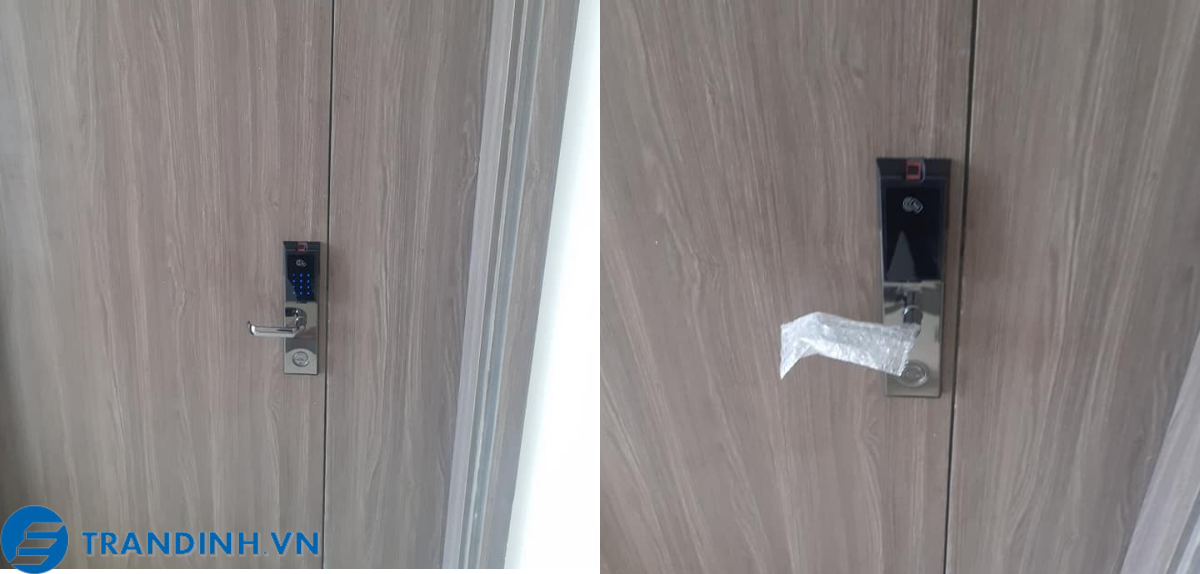 Hình ảnh lắp đặt khoá cửa Adel cho khách hàng