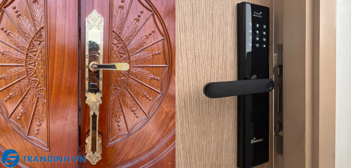 Hình ảnh lắp đặt khóa điện tử Demax