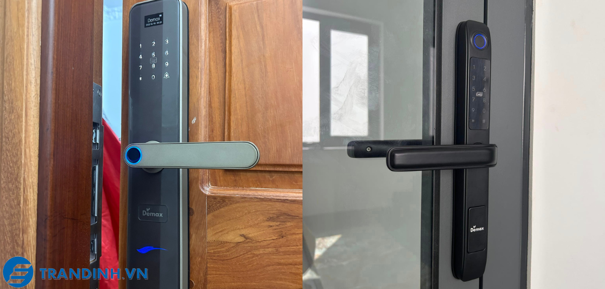Hình ảnh lắp đặt khoá cửa Demax.
