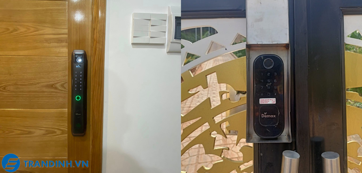 Hình ảnh lắp đặt khoá cửa Demax.