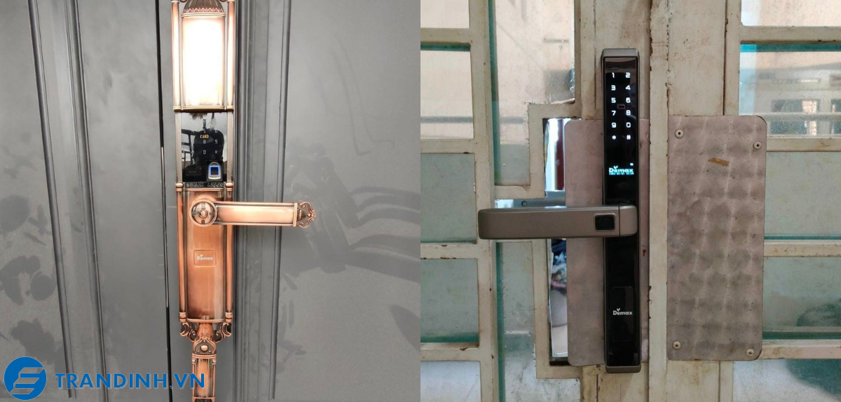 Hình ảnh lắp đặt khoá cửa Demax.