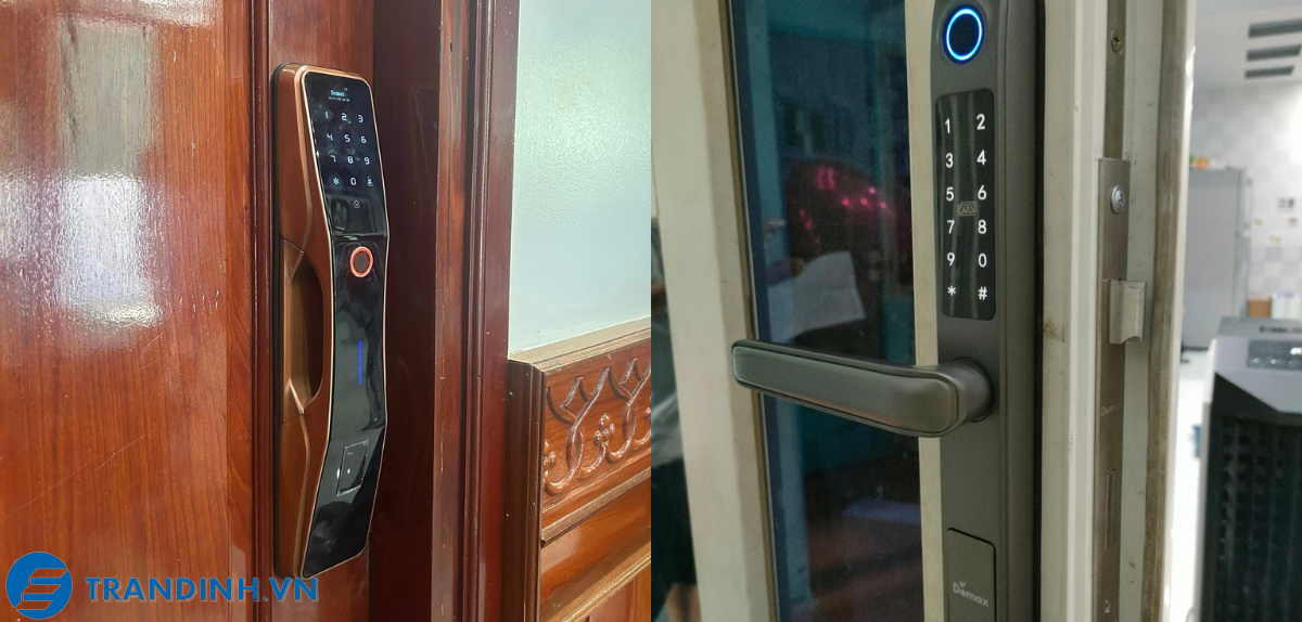 Hình ảnh lắp đặt khoá cửa Demax.