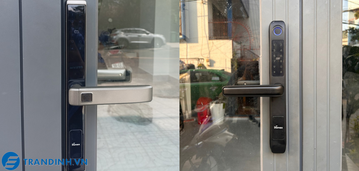 Hình ảnh lắp đặt khoá cửa Demax.
