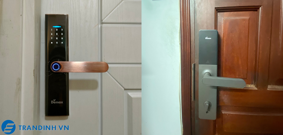 Hình ảnh lắp đặt khoá cửa Demax.
