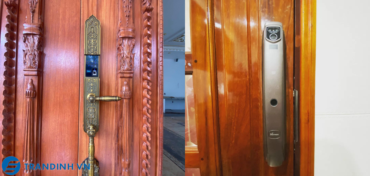 Hình ảnh lắp đặt khoá cửa Demax.