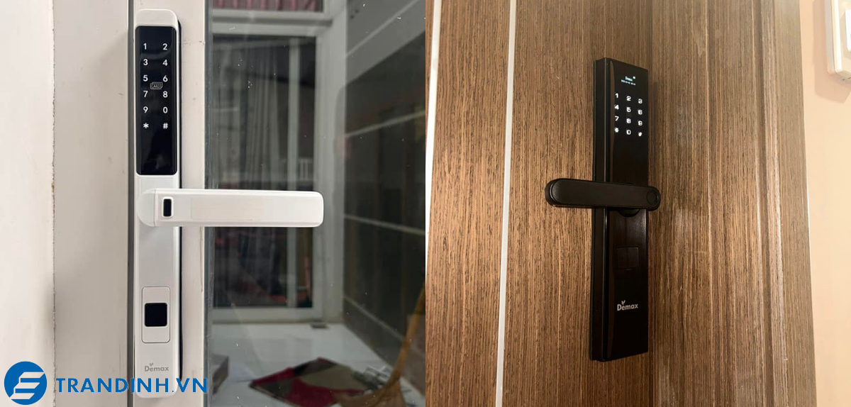 Hình ảnh lắp đặt khoá cửa Demax.