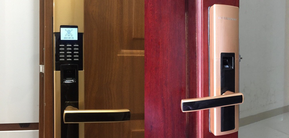 Hình ảnh lắp đặt khoá điện tử Dessmann.