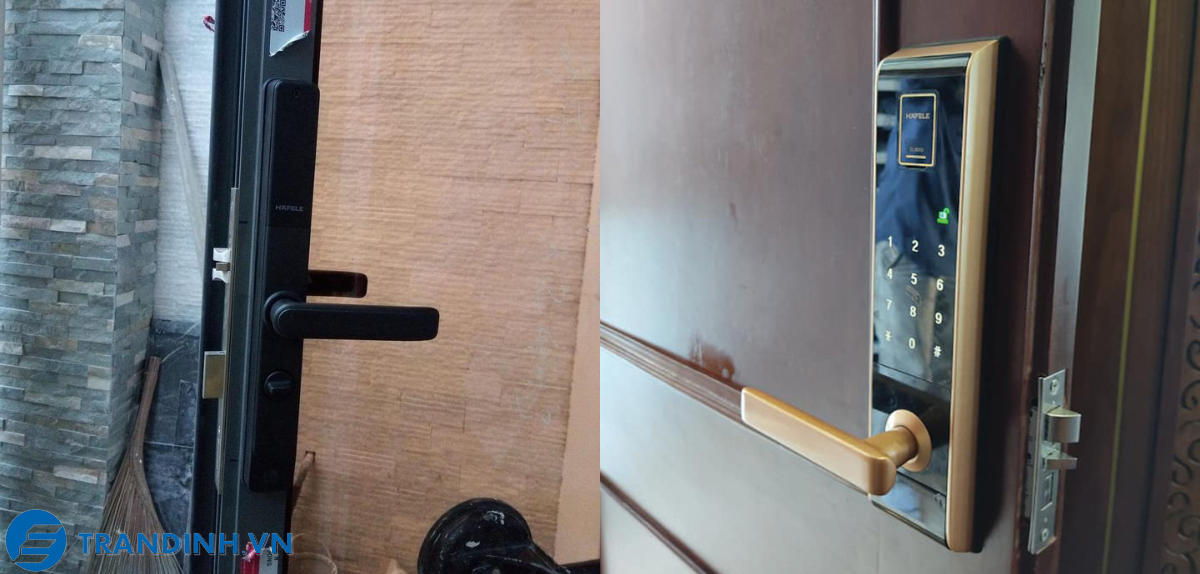 Khoá cửa mã số, thẻ từ Hafele EL8000 2 Hình ảnh lắp đặt khoá điện tử Hafele