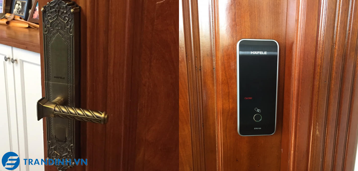 Khoá cửa mã số, thẻ từ Hafele EL8000 3 Hình ảnh lắp đặt khoá điện tử Hafele