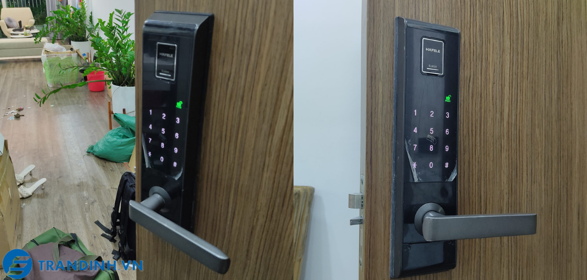 Khoá cửa mã số, thẻ từ Hafele EL8000 7 Hình ảnh lắp đặt khoá điện tử Hafele
