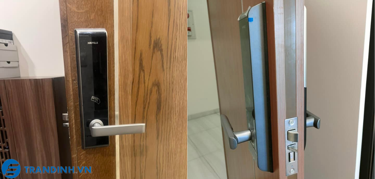 Khoá cửa mã số, thẻ từ Hafele EL8000 9 Hình ảnh lắp đặt khoá điện tử Hafele