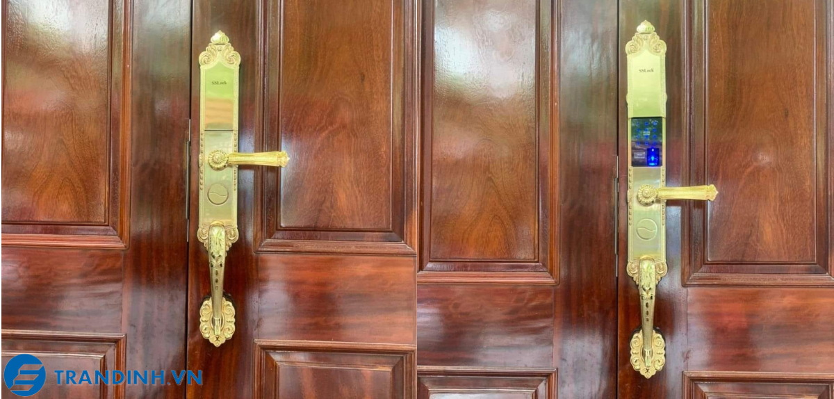 Khoá cửa vân tay SSlock T202 6 Hình ảnh lắp đặt khóa điện tử SSLock cho khách