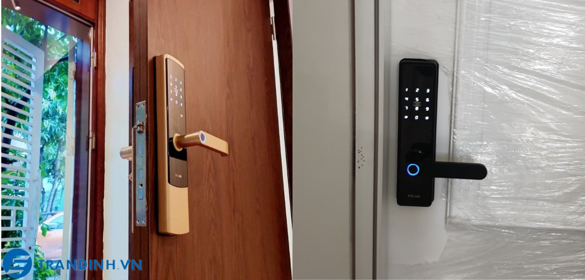 Khoá cửa vân tay SSlock T202 8 Hình ảnh lắp đặt khóa điện tử SSLock cho khách