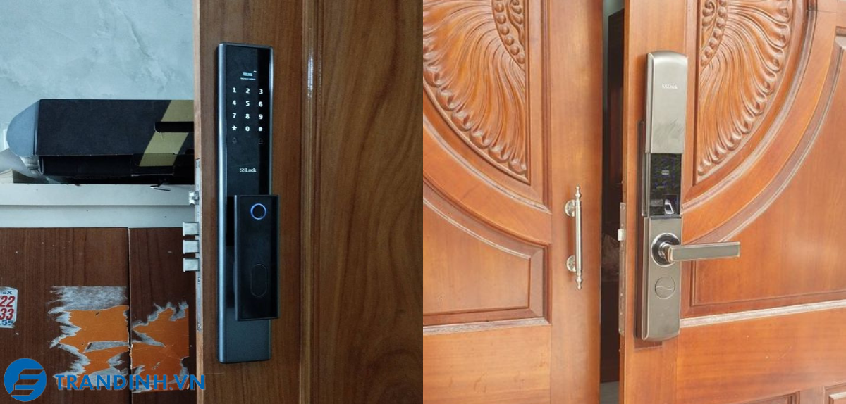 Khoá cửa vân tay SSlock T202 11 Hình ảnh lắp đặt khóa điện tử SSLock cho khách