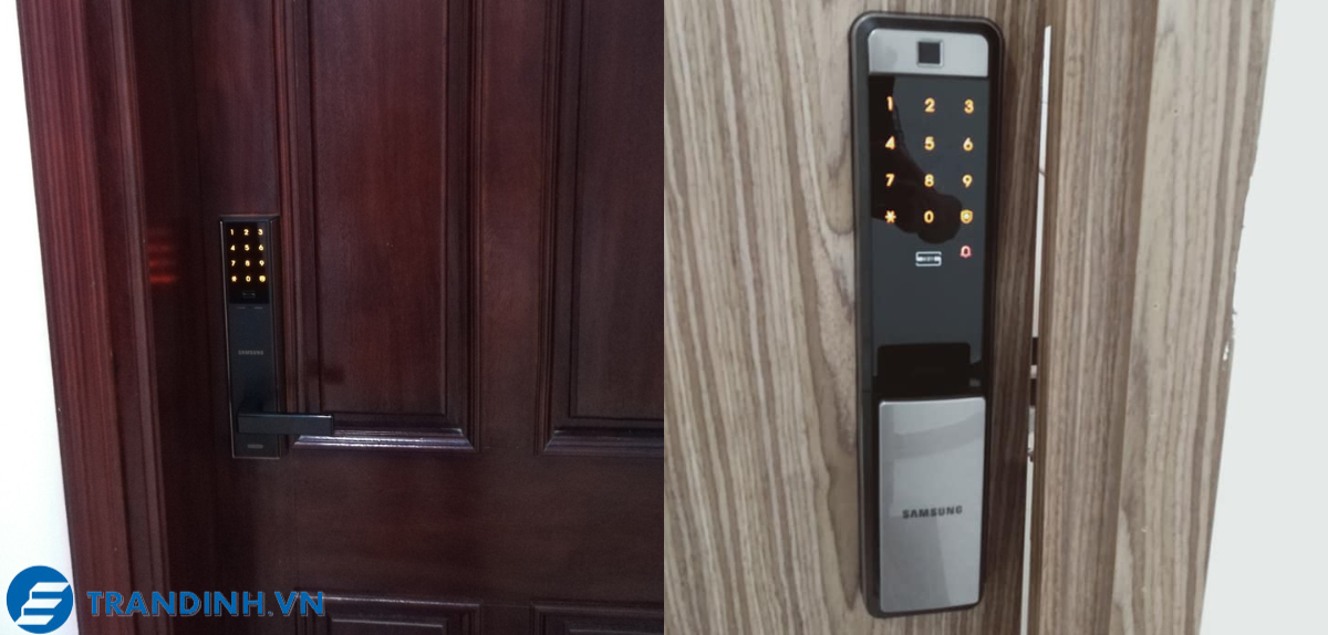 Hình ảnh lắp đặt khóa điện tử samsung