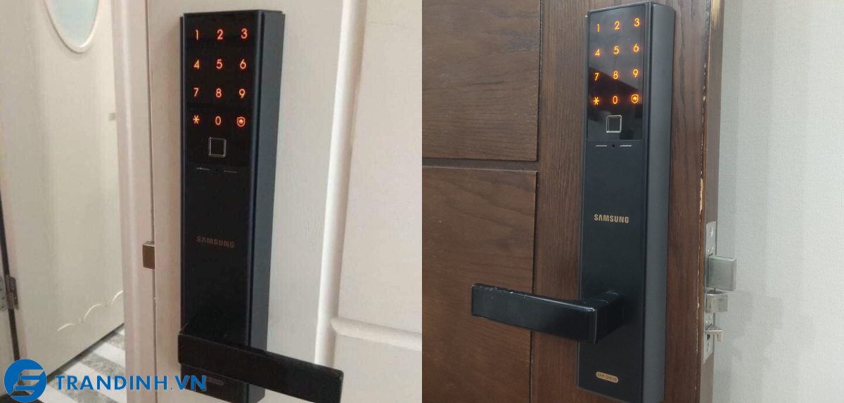 Hình ảnh lắp đặt khóa điện tử samsung