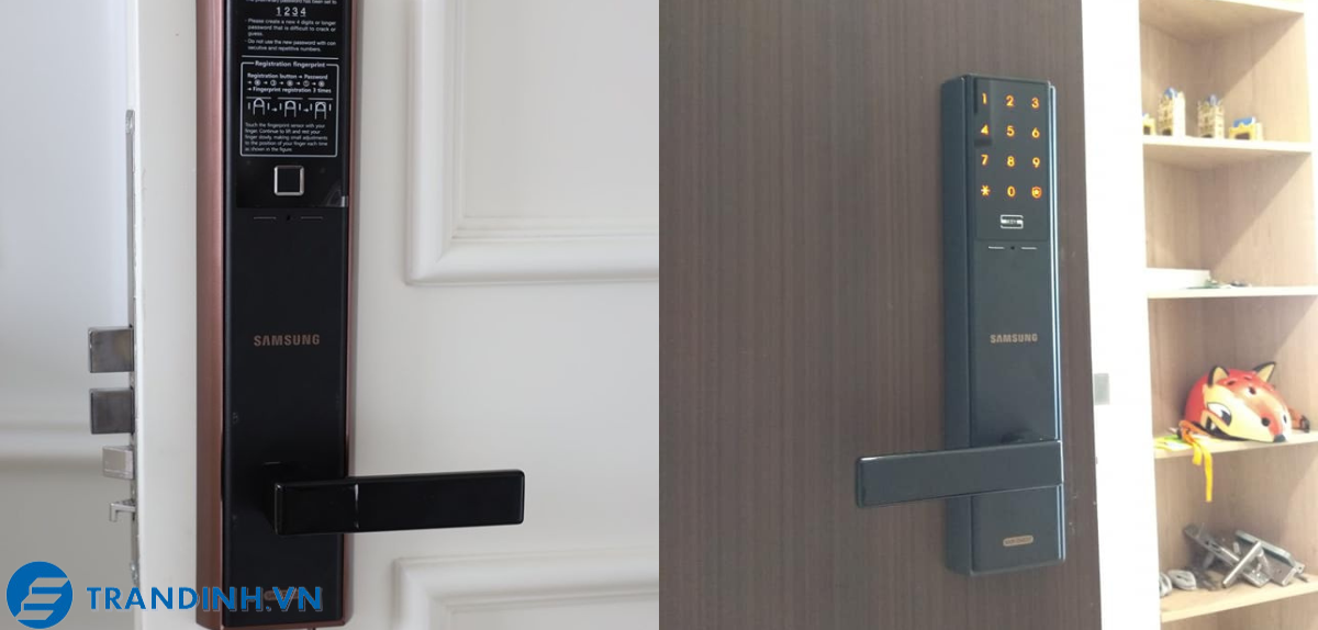 Hình ảnh lắp đặt khóa điện tử samsung