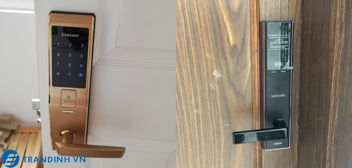 Hình ảnh lắp đặt khóa điện tử samsung