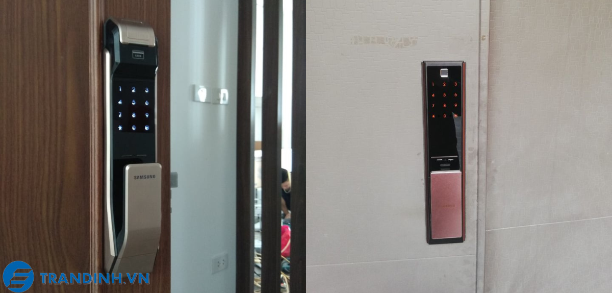 Hình ảnh lắp đặt khóa điện tử samsung