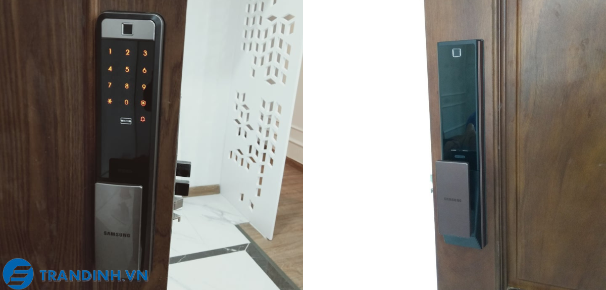 Hình ảnh lắp đặt khóa điện tử samsung