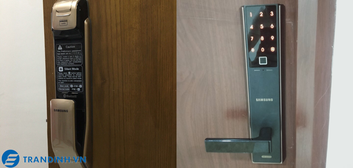 Hình ảnh lắp đặt khóa điện tử samsung