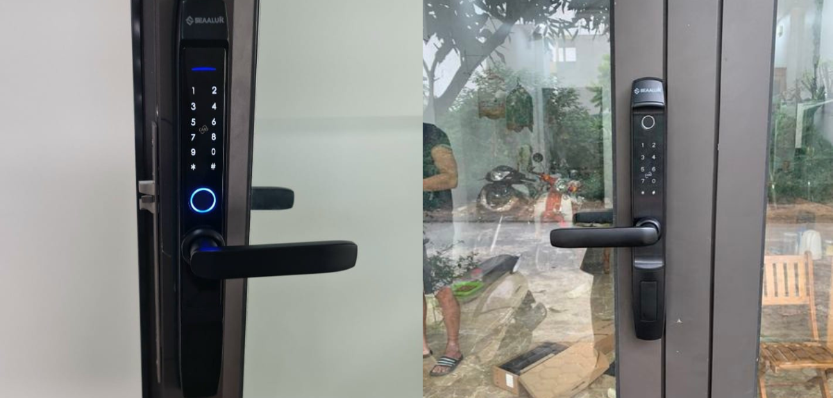 Khóa vân tay Seaaluk A2 21 Hình ảnh lắp đặt khóa điện tử Seaaluk cho khách hàng