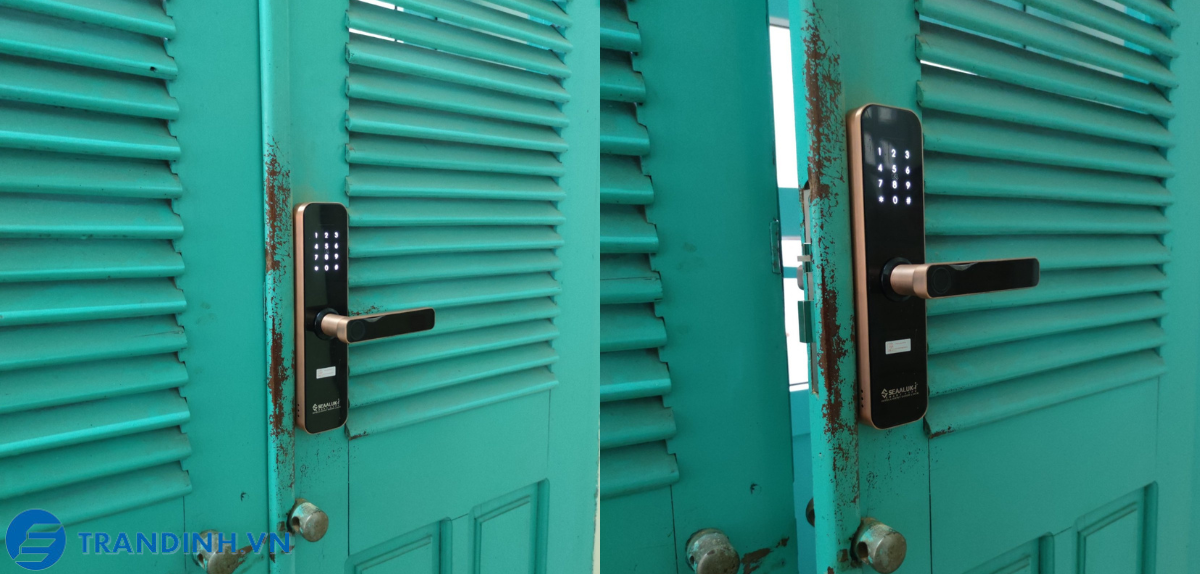 Khóa vân tay Seaaluk A2 6 Hình ảnh lắp đặt khóa điện tử Seaaluk cho khách hàng