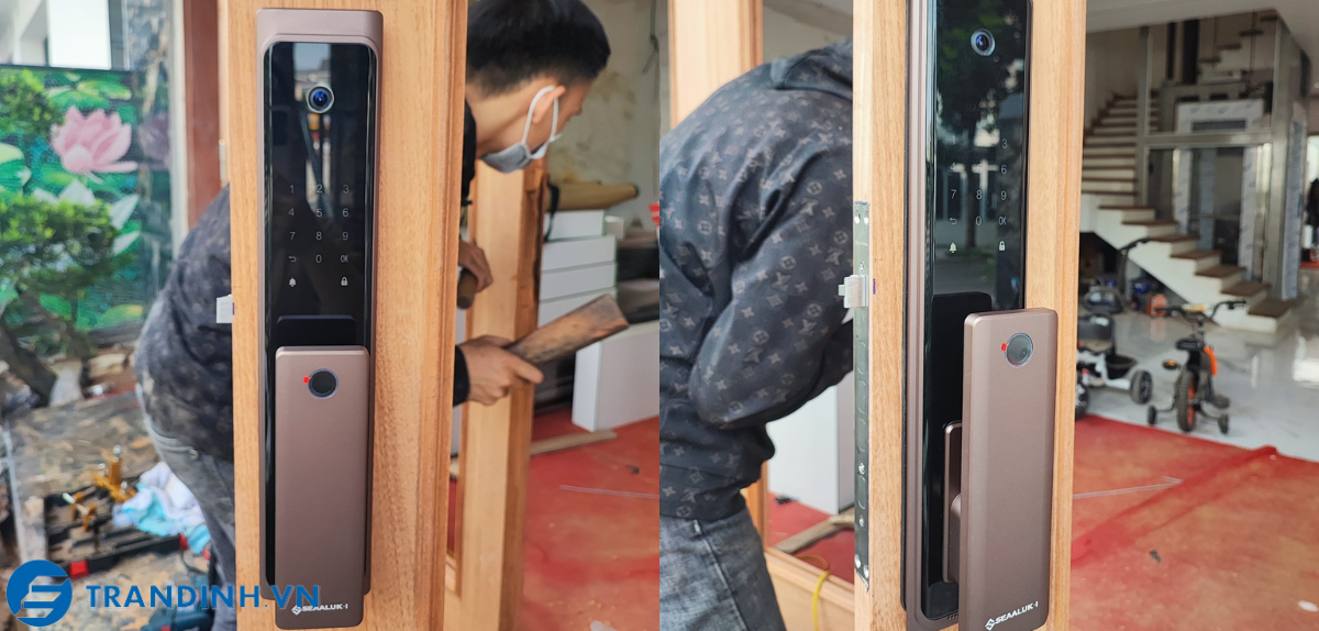 Khóa vân tay Seaaluk A2 12 Hình ảnh lắp đặt khóa điện tử Seaaluk cho khách hàng