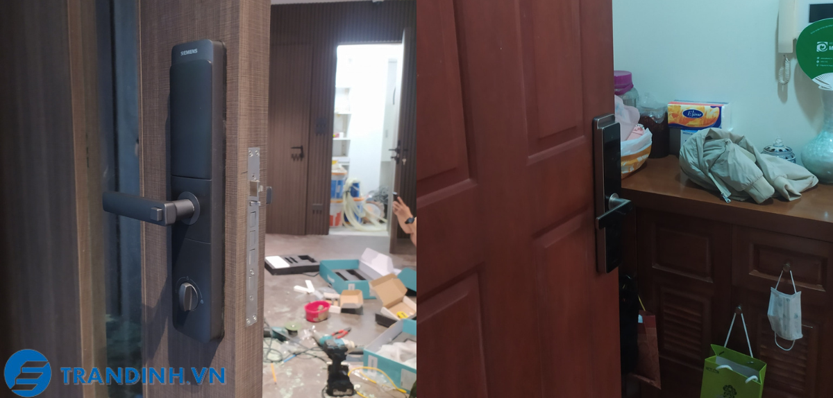 Khóa cửa vân tay SIEMENS C320 10 Hình ảnh lắp đặt khóa điện tử Siemens