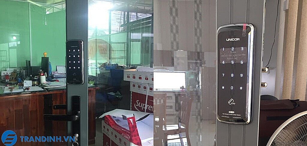 Khóa cửa kính Unicor UN-325S-GL-CL 15 Hình ảnh lắp đặt khoá điện tử Unicor cho khách hàng.