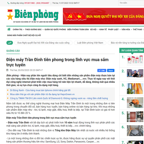 Giới thiệu 35 bao bien phong ve tran dinh
