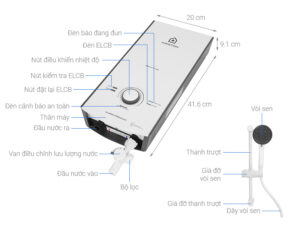 Bình nóng lạnh Ariston AURES PREMIUM 4.5P PEARL 11 Bình nóng lạnh trực tiếp Ariston AURES PREMIUM 4.5P PEARL 4500KW