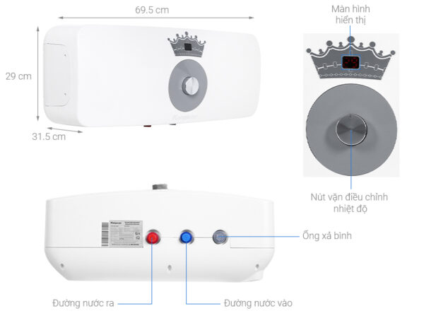 Bình nóng lạnh Ariston SLIM2 LUX WIFI 20L 23 Cau Tao Binh Nong Lanh Gian Tiep