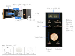 Lò vi sóng Electrolux EMC25D59EB 25 lít có nướng 8 emc25d59eb 25 lit note
