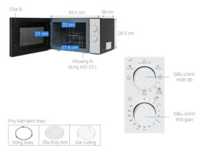 Lò vi sóng Electrolux EMG23K38GB 23 lít có nướng 7 lo vi song electrolux emg23k38gb