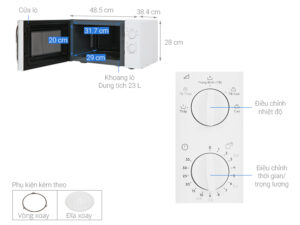 Lò vi sóng Electrolux EMM23K18GW 23 lít 9 lo vi song electrolux emm23k18gw