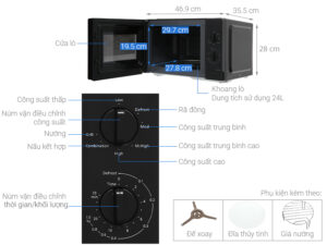 Lò vi sóng Panasonic NN-GM34NBYUE 24 lít có nướng 7 lo vi song panasonic nn gm34nbyue 24 lit 10
