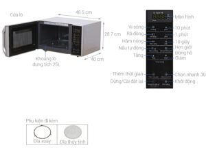Lò vi sóng Panasonic NN-ST34HMYUE 25 lít 7 lo vi song panasonic nn st34hmyue