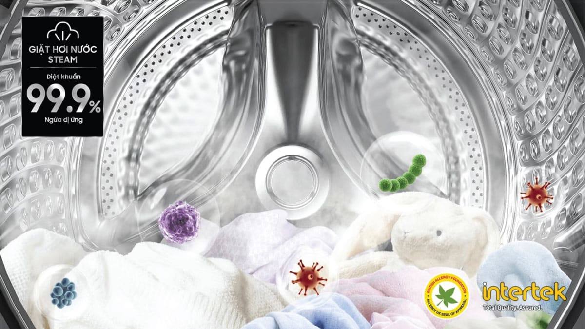Máy giặt Samsung Inverter 8.5 kg WW85T4040CX/SV 8 Công nghệ giặt hơi nước diệt khuẩn Hygiene Steam