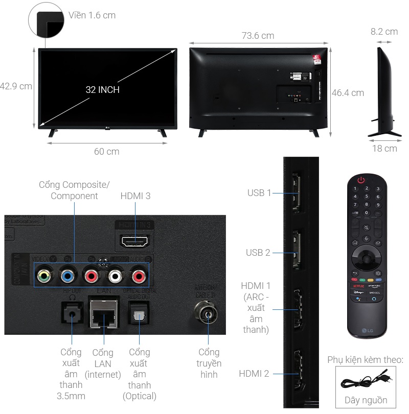 Smart Tivi LG 32 inch 32LM570BPTC 2 Thông số kỹ thuật Smart Tivi LED LG 32 inch 32LM636BPTB