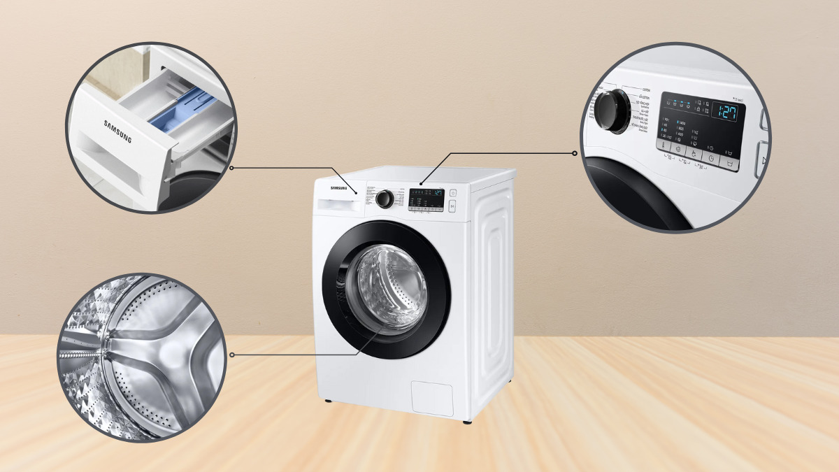 Máy giặt Samsung Inverter 8.5 kg WW85T4040CX/SV 7 Lồng giặt và bảng điều khiển có độ hoàn thiện cao