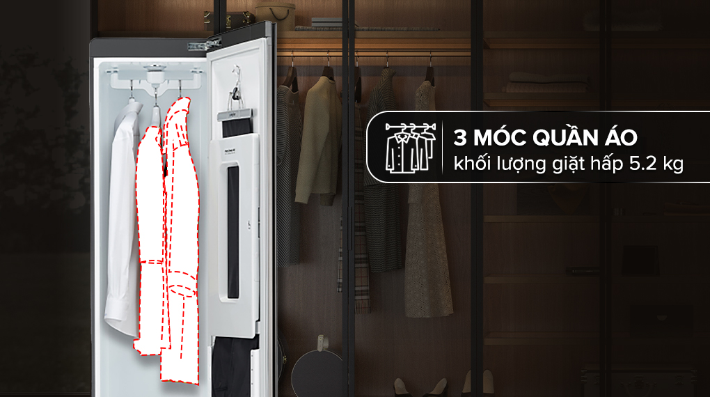 Tủ chăm sóc quần áo thông minh LG S3MFC - Khối lượng giặt 