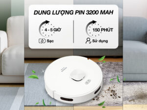 Robot hút bụi lau nhà Hitachi RV-X20M 4 Robot hút bụi lau nhà Hitachi RV-X20M - Dung lượng pin