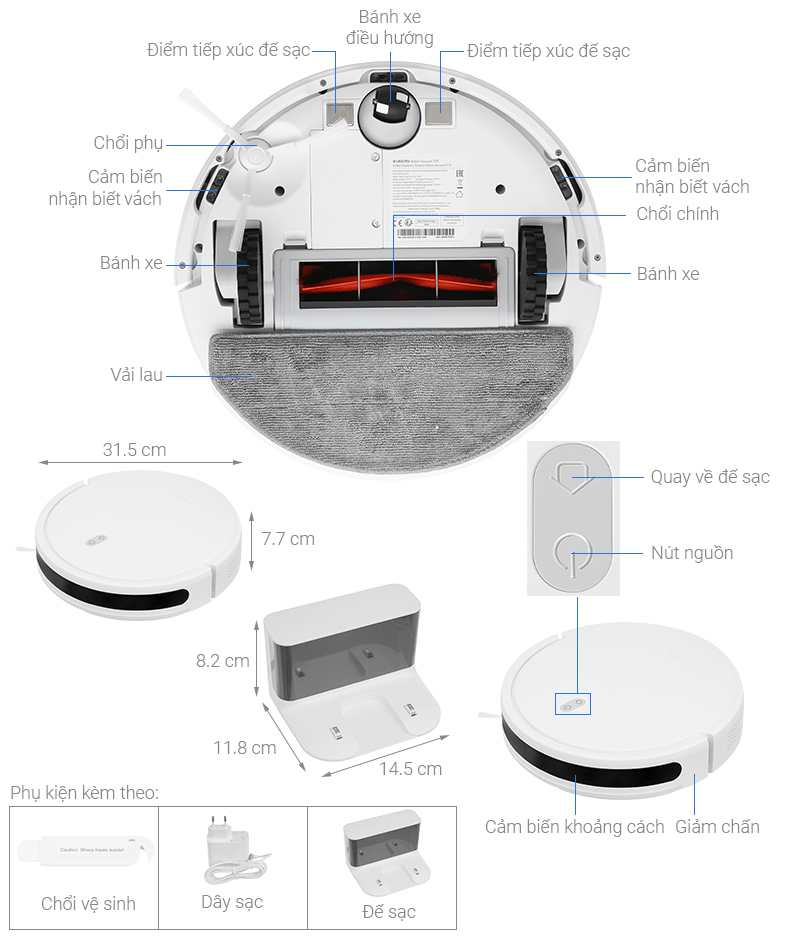 Robot hút bụi lau nhà Xiaomi Vacuum E10 7 Robot hút bụi lau nhà Xiaomi Vacuum E10