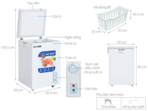 Tủ đông mini Hoà Phát 107 lít AN6107 5 Tủ đông Hòa Phát 107 lít HPF AN6107