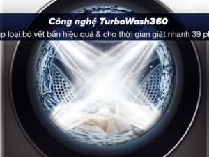 Máy giặt sấy LG Inverter giặt 12 kg - sấy 7 kg FV1412H3BA 4 Máy giặt sấy LG Inverter giặt 12 kg - sấy 7 kg FV1412H3BA - Công nghệ TurboWash360 giúp loại bỏ vết bẩn hiệu quả, cho thời gian giặt nhanh chóng khoảng 39 phút